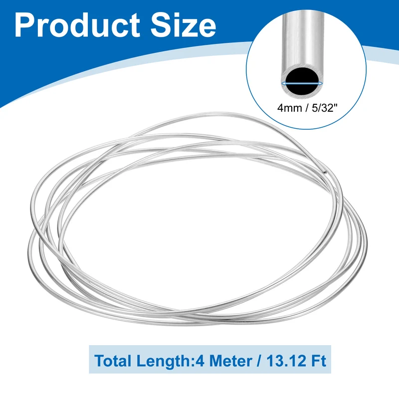 5/32" OD x 13 ft Industrial 304 Stainless Steel Tube(Wall Thickness 0.5mm)