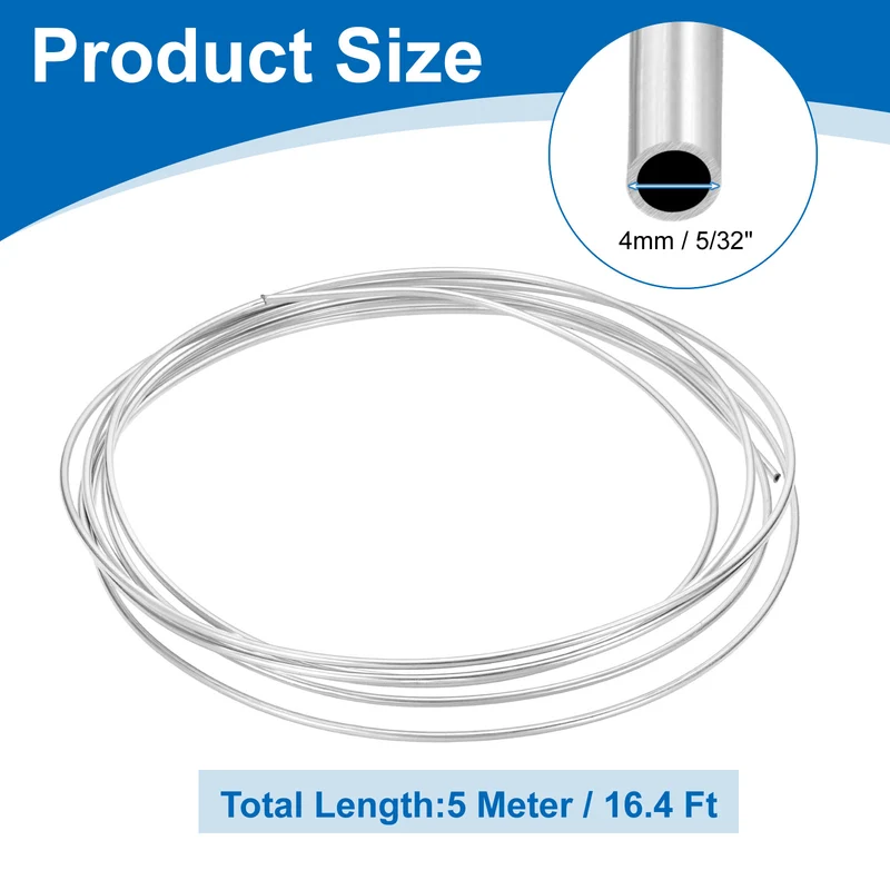 5/32" OD x 16 ft Industrial 304 Stainless Steel Tube(Wall Thickness 0.5mm)