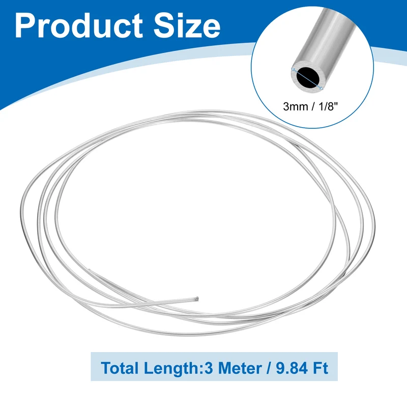7/64" OD x 10 ft Industrial 304 Stainless Steel Tube(Wall Thickness 1mm)