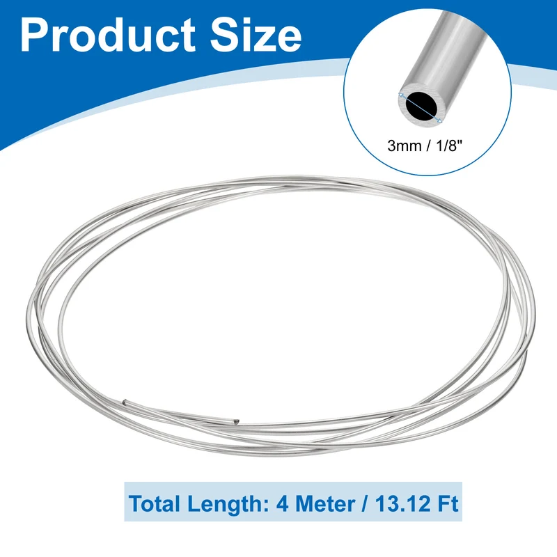 7/64" OD x 13 ft Industrial 304 Stainless Steel Tube(Wall Thickness 1mm)