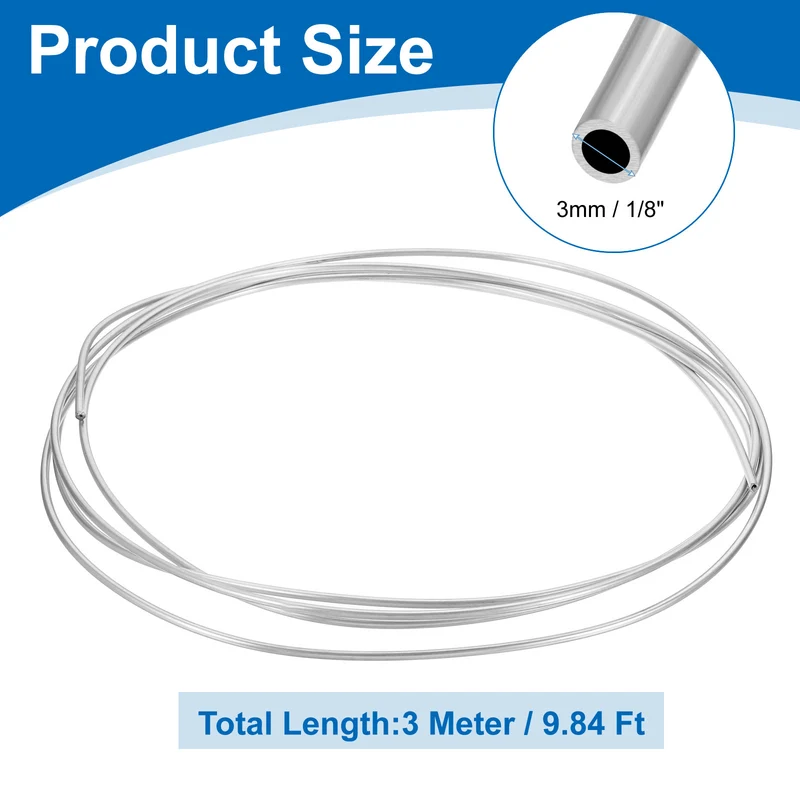 7/64" OD x 10 ft Industrial 304 Stainless Steel Tube(Wall Thickness 0.5mm)