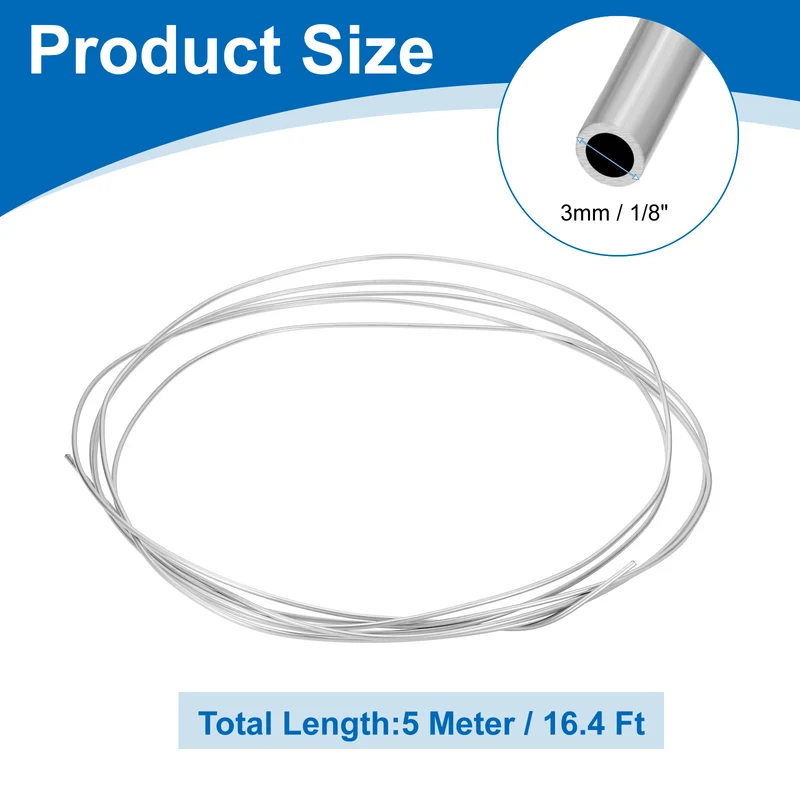 7/64" OD x 16 ft Industrial 304 Stainless Steel Tube(Wall Thickness 0.5mm)