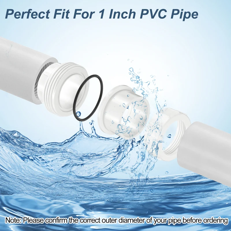 2Pcs 32mm(1") PVC-Union Coupling Pipe Fitting Slip Joint Adapter, White