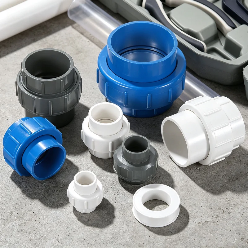 6Pcs 25mm(3/4") PVC-Union Coupling Pipe Fitting Slip Joint Adapter, Gray
