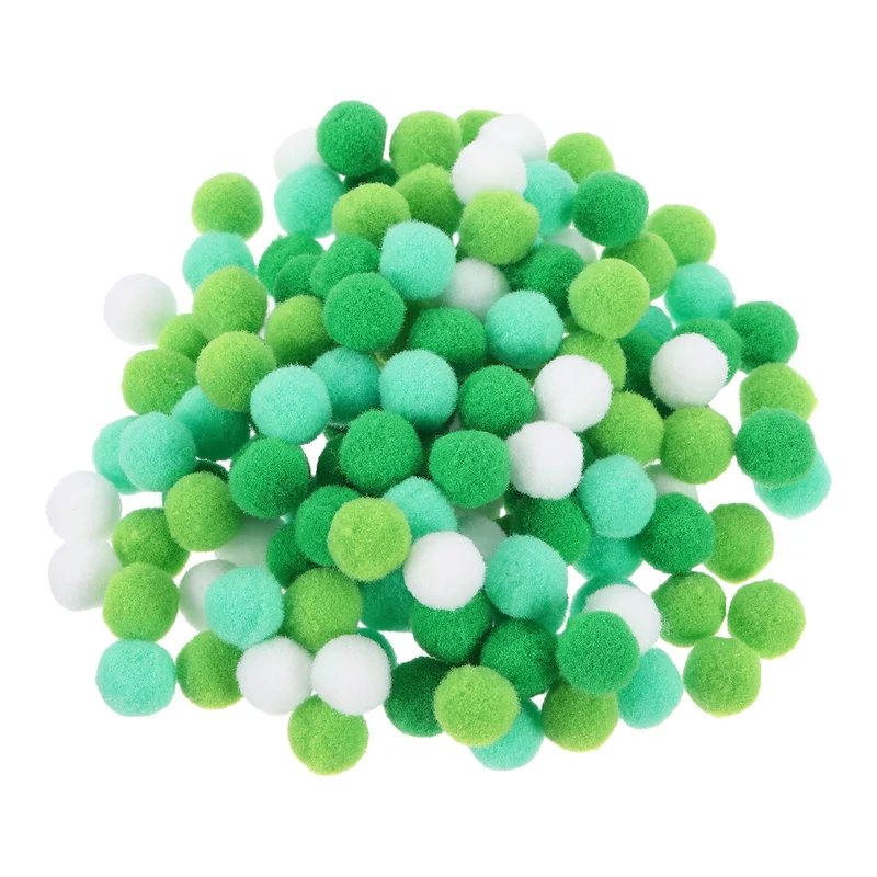Pom Felt Balls Fabric 1.3cm 13mm Green White for Craft Project DIY 300 Pcs