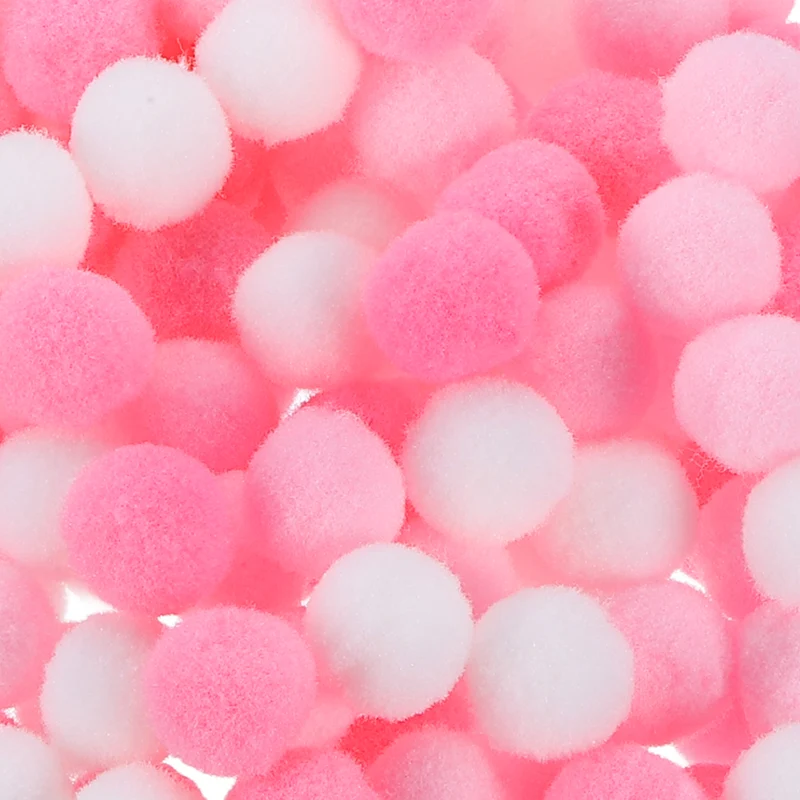 Pom Felt Balls Fabric 1.3cm 13mm Pink White for Craft Project DIY 300 Pcs