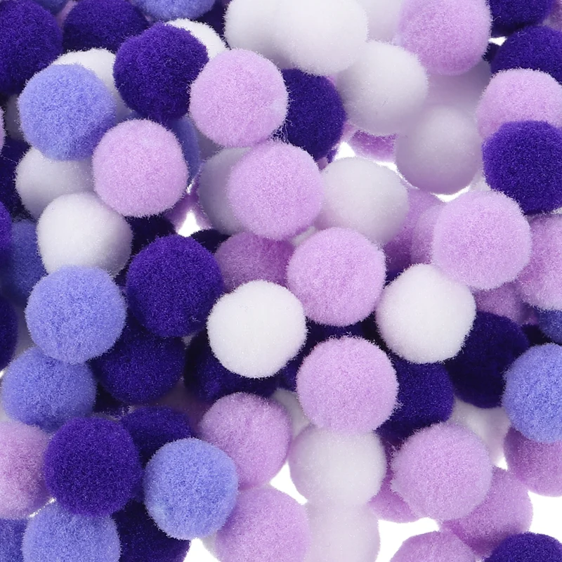 Pom Felt Balls Fabric 1cm 10mm Purple White for Craft Project DIY 500 Pcs