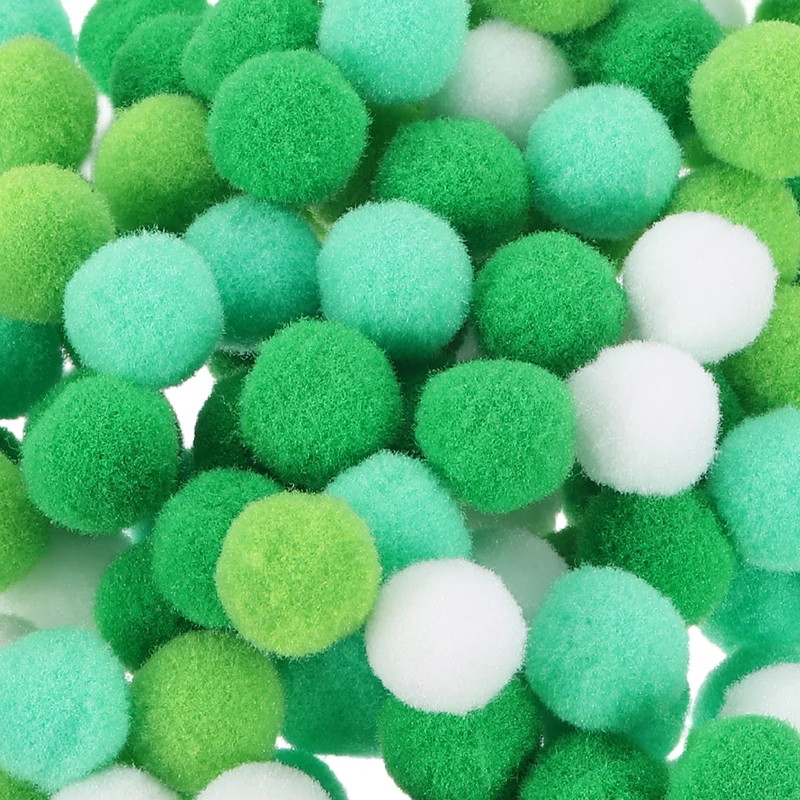 Pom Felt Balls Fabric 1cm 10mm Green White for Craft Project DIY 500 Pcs