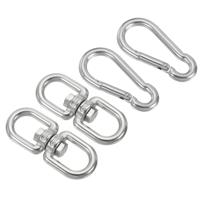 Double Ended Swivel Eye Hook M6 Working Load 135kg/297lbs with Snap Hook