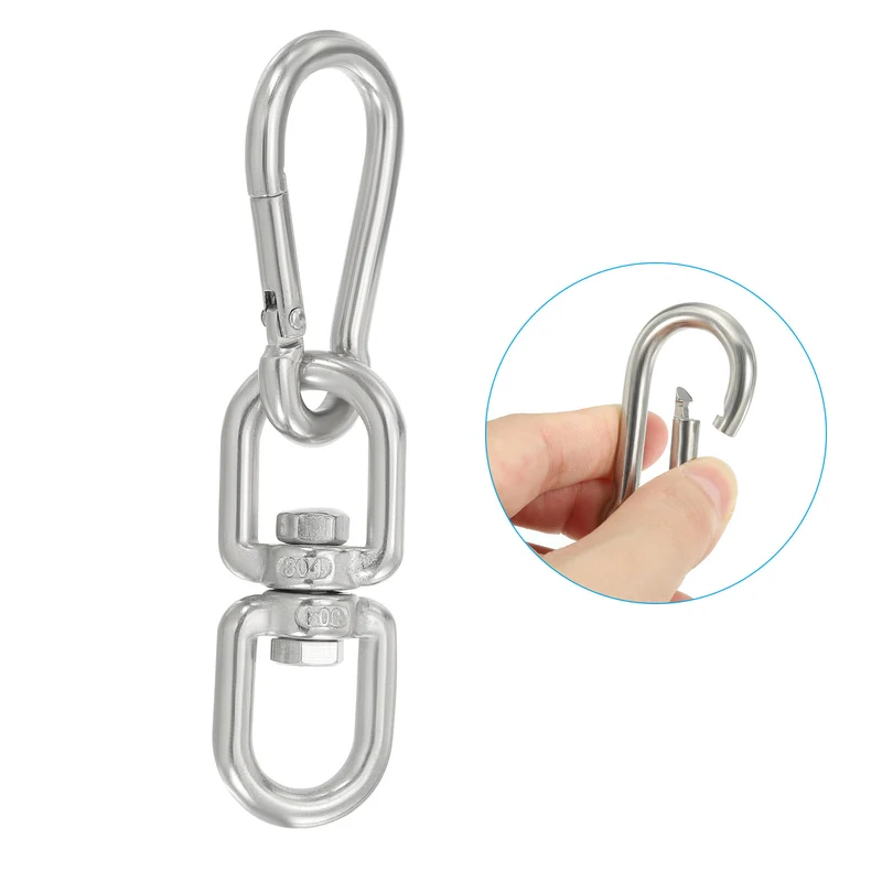 Double Ended Swivel Eye Hook M6 Working Load 135kg/297lbs with Snap Hook