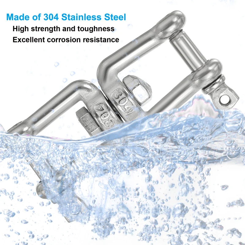 Double Shackle Swivel Hook M6 Working Load 300kg/66lbs, for Hanging