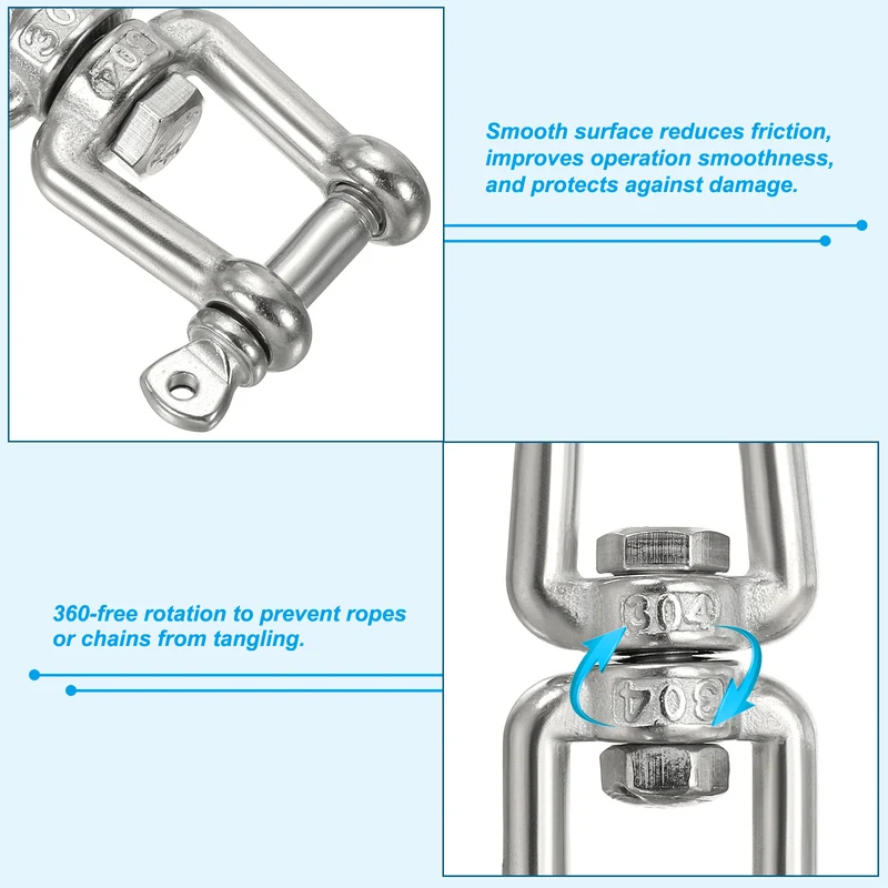 Double Ended Swivel Hook M6 Working Load 300kg/661lbs, for Hanging