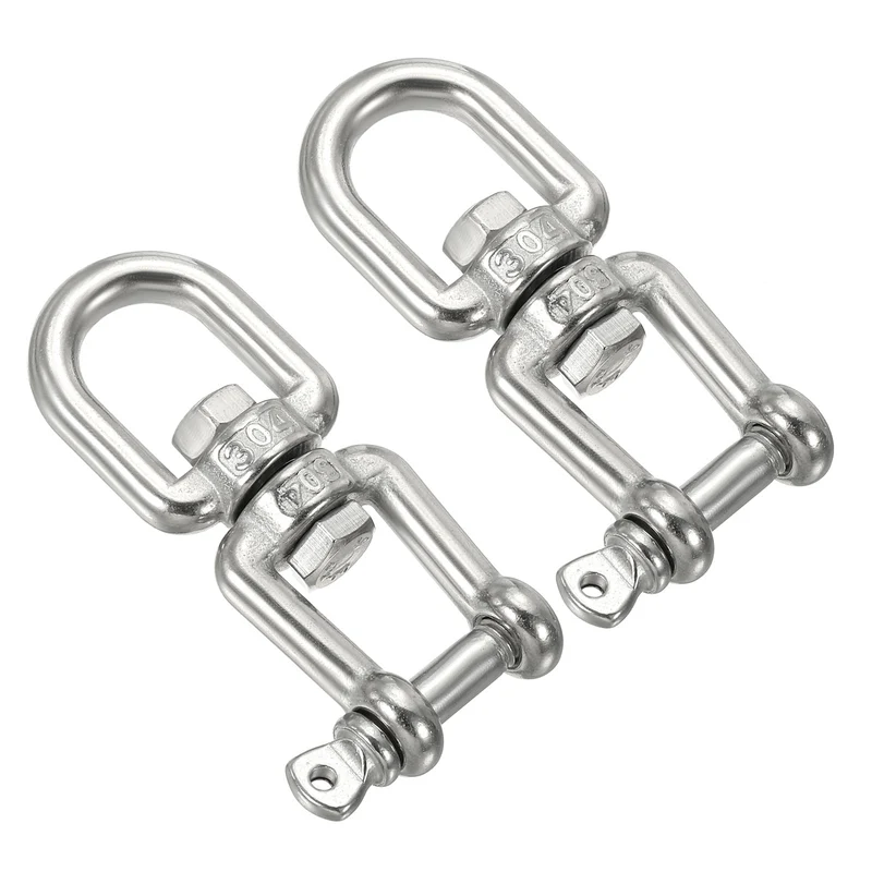 2Pcs Double Ended Swivel Hook M6 Working Load 300kg/661lbs, for Hanging