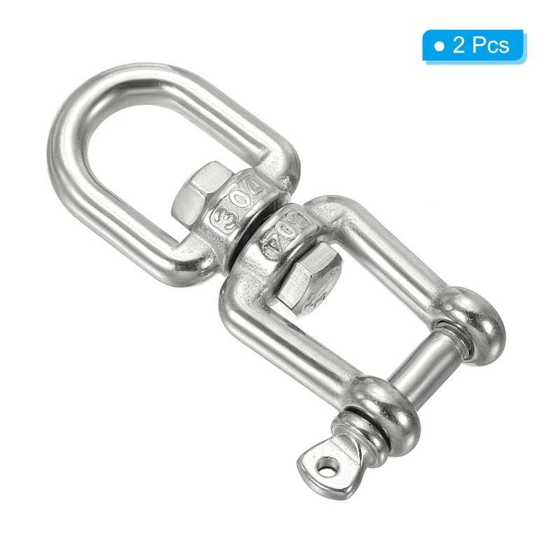 2Pcs Double Ended Swivel Hook M6 Working Load 300kg/661lbs, for Hanging
