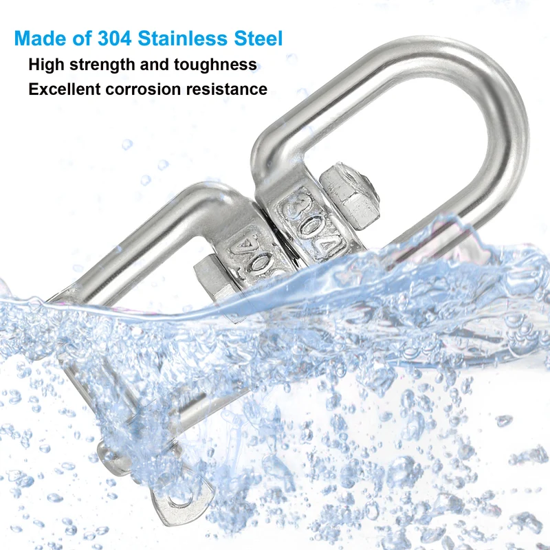 2Pcs Double Ended Swivel Hook M5 Working Load 163kg/359lbs, for Hanging