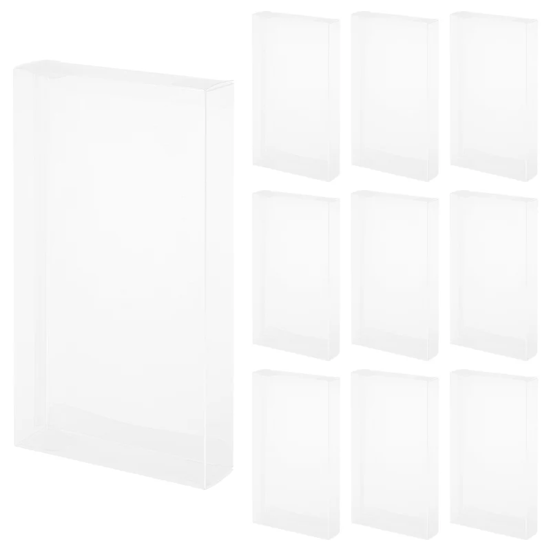 10 PCS Clear Gift Box,3.6"x1"x6.8" Transparent Candy Box Plastic Favor Boxes Packing Box for Candy Cookies Christmas Wedding Party Wrapping