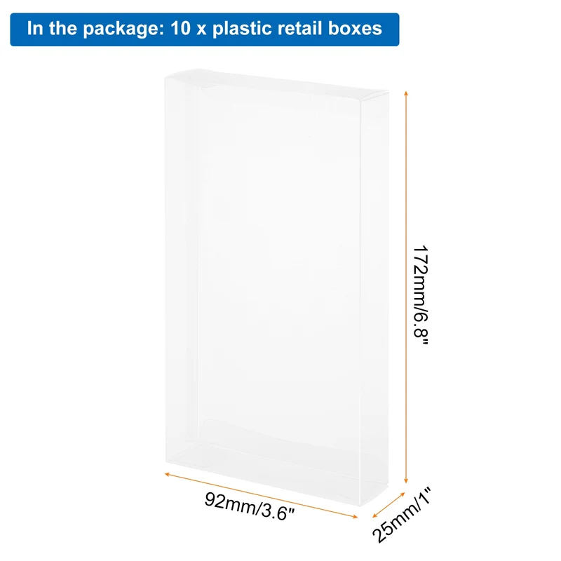 10 PCS Clear Gift Box,3.6"x1"x6.8" Transparent Candy Box Plastic Favor Boxes Packing Box for Candy Cookies Christmas Wedding Party Wrapping