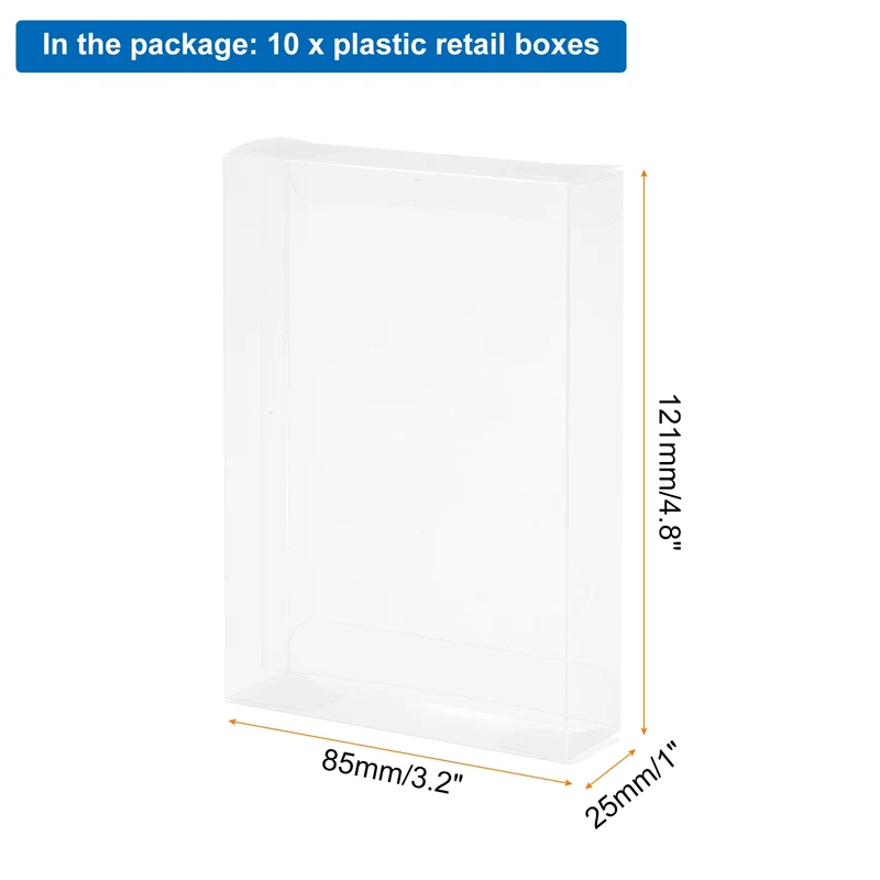 10 PCS Clear Gift Box,3.2"x1"x4.8" Transparent Candy Box Plastic Favor Boxes Packing Box for Candy Cookies Christmas Wedding Party Wrapping