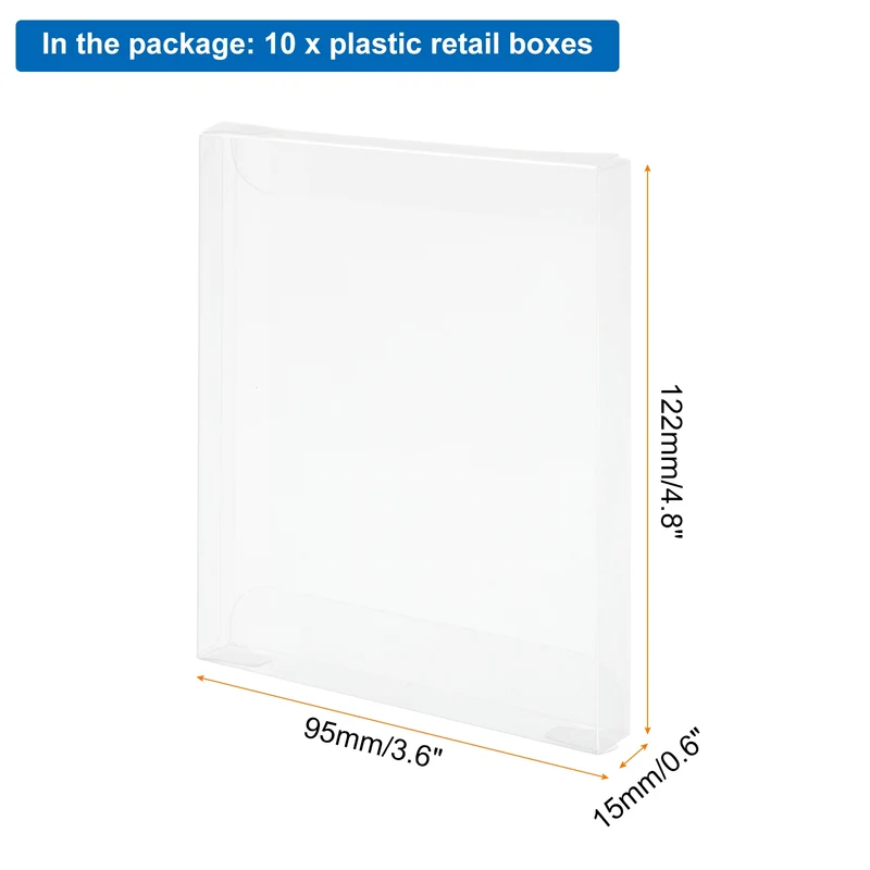 Plastic Retail Boxes 92x15x122mm with Protective Film Clear for Candy 10Pcs