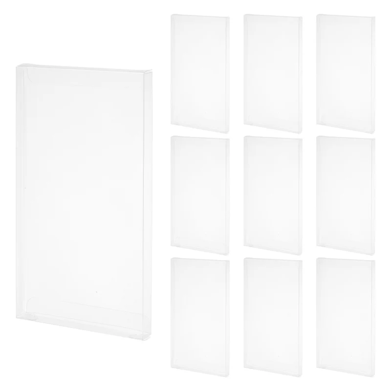 10 PCS Clear Gift Box,3.6"x0.5"x6.8" Plastic Packing Box for Candy Cookies