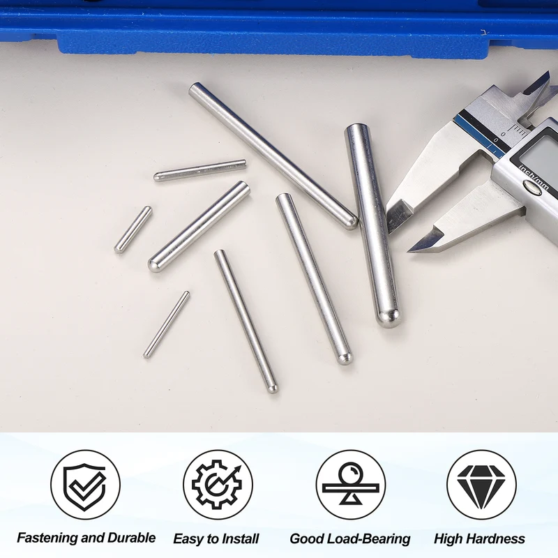 60 Pcs 1.5x18 mm 304 Stainless Steel Round Head Flat Chamfered End Dowel Pins