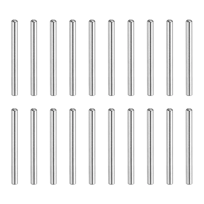 60 Pcs 1x15 mm 304 Stainless Steel Round Head Flat Chamfered End Dowel Pins