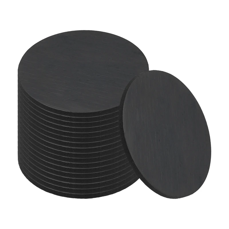 18pcs Non Slip Furniture Pads 1-3/16" x 0.06" Adhesive Round Rubber Feet Black