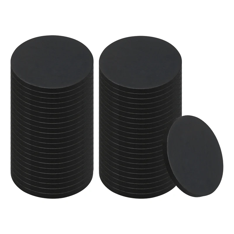 25pcs Non Slip Furniture Pads 11/16" x 0.06" Adhesive Round Rubber Feet Black