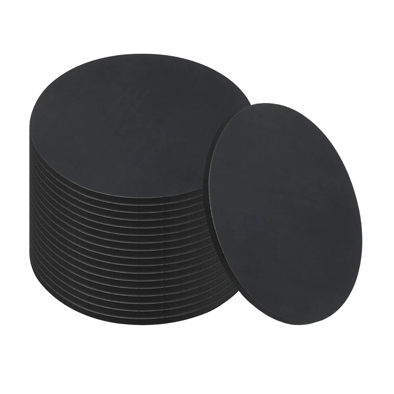 18pcs Non Slip Furniture Pads 1-1/16" x 0.04" Adhesive Round Rubber Feet Black