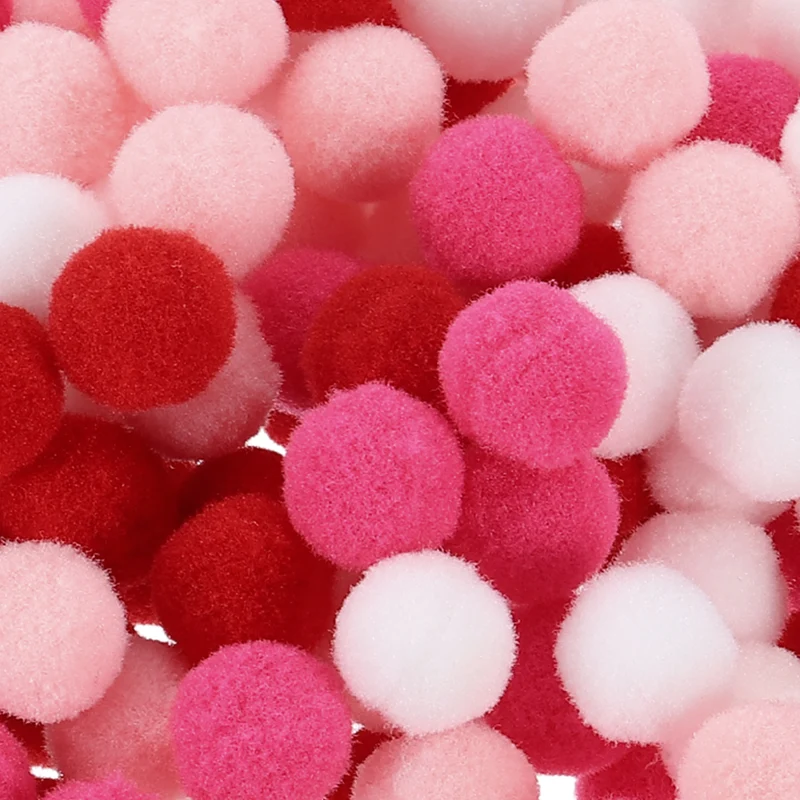 Pom Felt Balls Fabric 1cm 10mm Red White for Craft Project DIY 500 Pcs