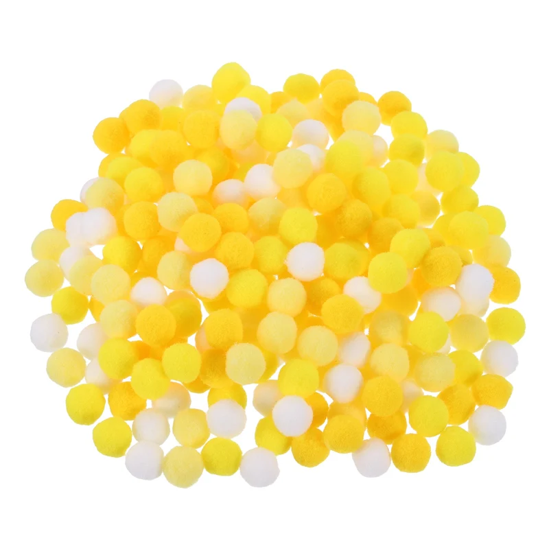 Pom Felt Balls Fabric 1cm 10mm Yellow White for Craft Project DIY 500 Pcs