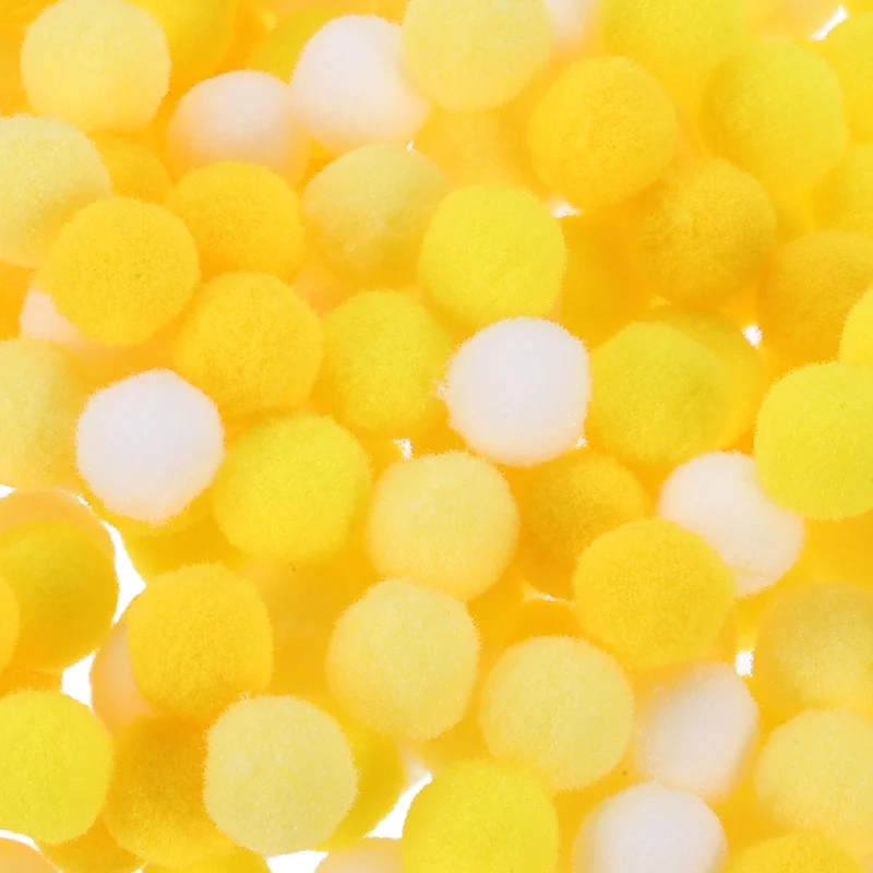 Pom Felt Balls Fabric 1cm 10mm Yellow White for Craft Project DIY 500 Pcs