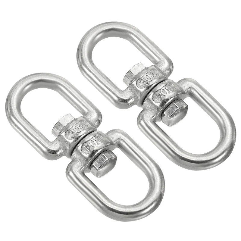 2Pcs Double Ended Swivel Eye Hook M5 Working Load 163kg/359lbs, for Hanging