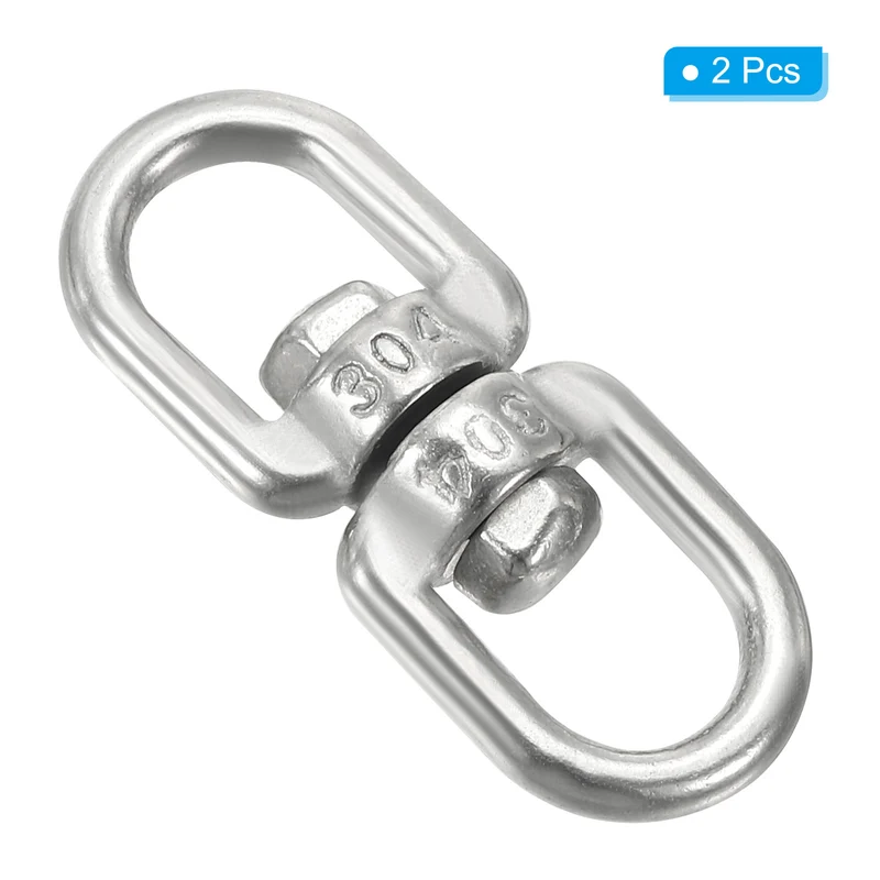 2Pcs Double Ended Swivel Eye Hook M4 Working Load 133kg/293lbs, for Hanging