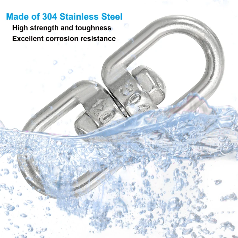 2Pcs Double Ended Swivel Eye Hook M4 Working Load 133kg/293lbs, for Hanging