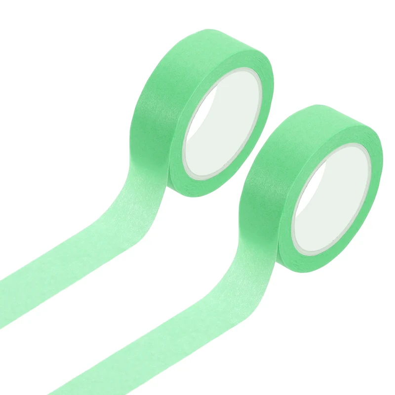 2 Rolls Colored Masking Tape, 11 Yards x 0.6" Decorative Tape, Bright Green