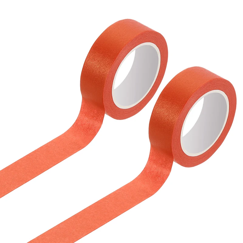 2 Rolls Colored Masking Tape, 11 Yards x 0.6" Decorative Tape, Orange