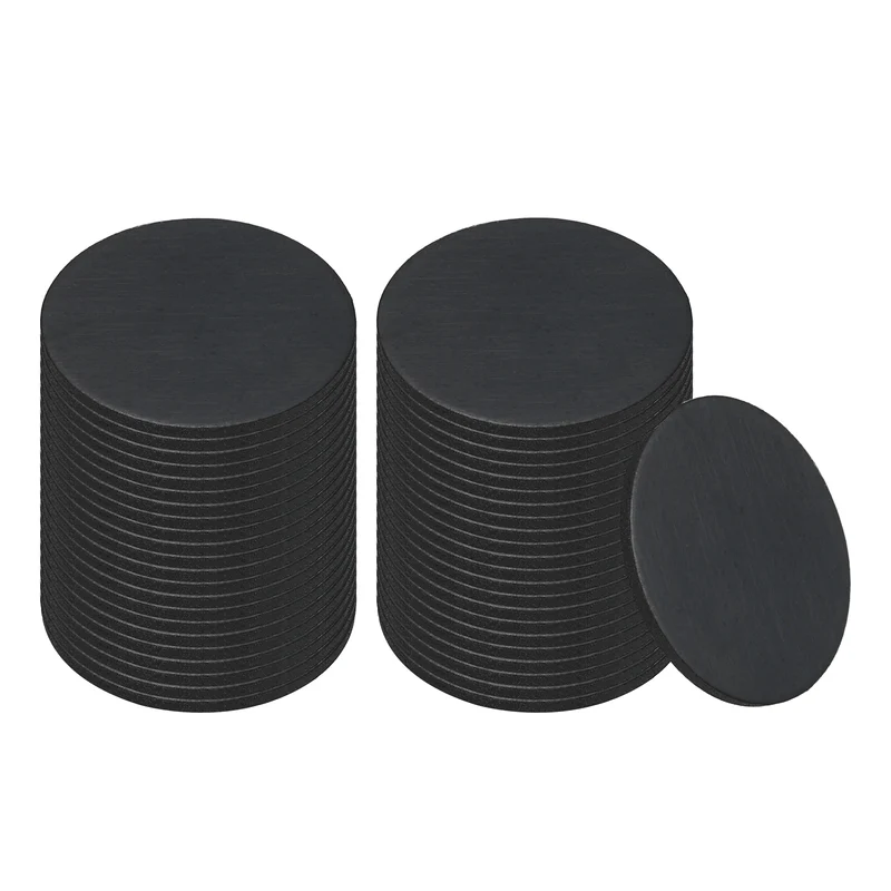 25pcs Non Slip Furniture Pads 13/16" x 0.04" Adhesive Round Rubber Feet Black