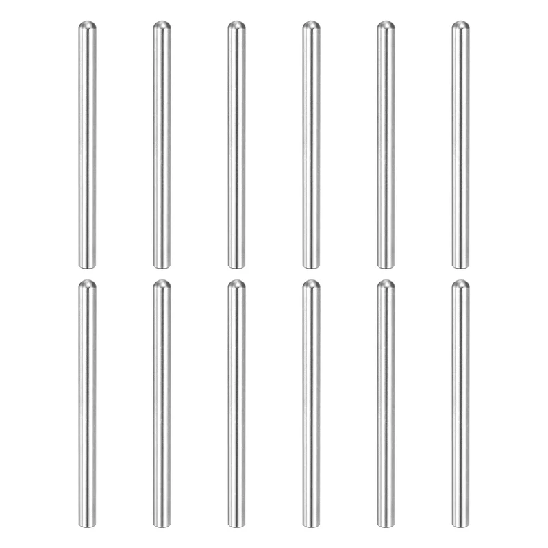 12 Pcs 5x70 mm 304 Stainless Steel Round Head Flat Chamfered End Dowel Pins