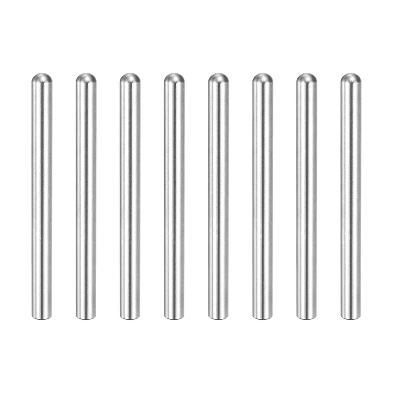 8 Pcs 5x60 mm 304 Stainless Steel Round Head Flat Chamfered End Dowel Pins