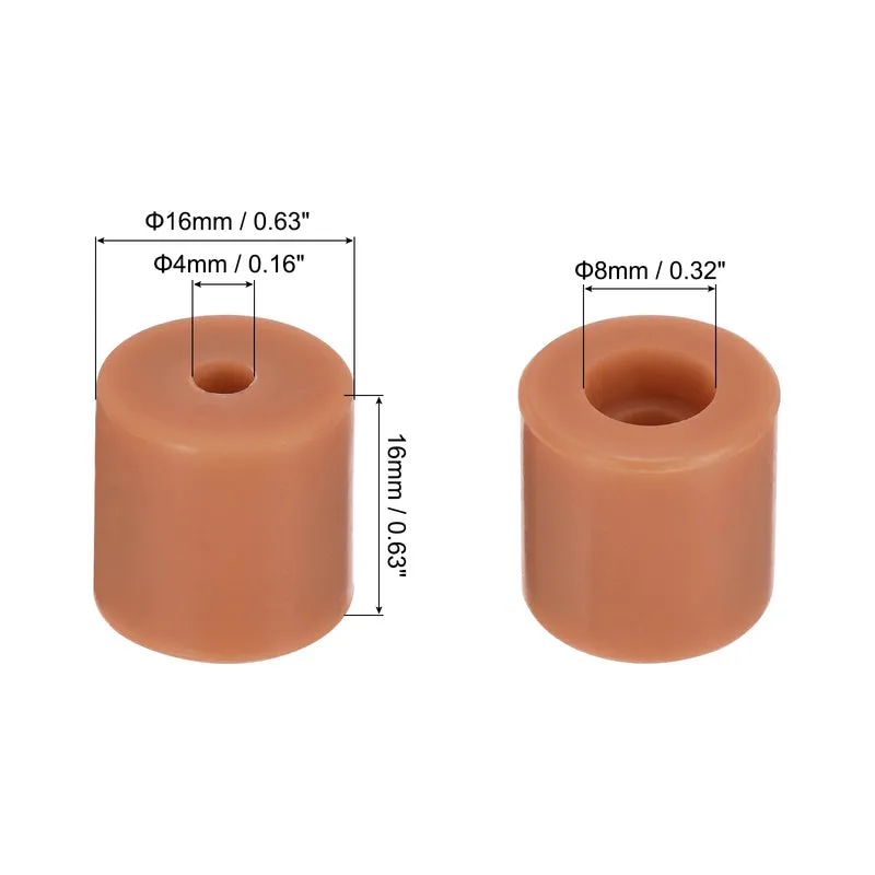 10Pcs Silicone Bed Mounts 3D Printer Heat Bed Silicone Leveling Column Silicone Buffer 16mm for 3D Printer Brown
