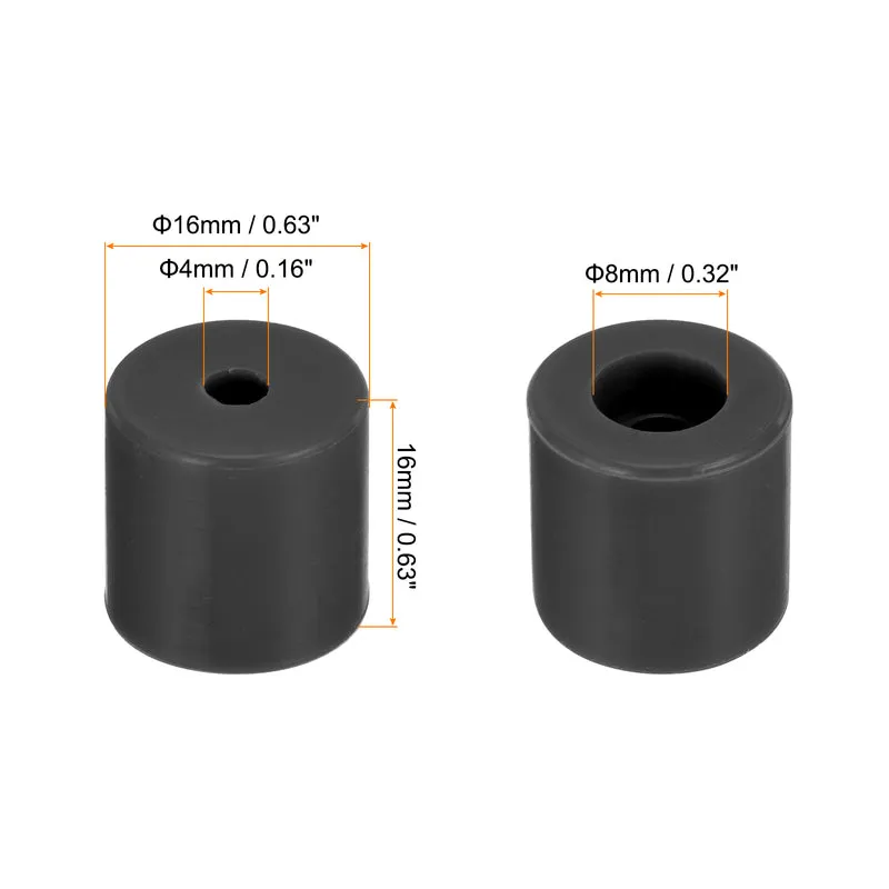 10Pcs Silicone Bed Mounts 3D Printer Heat Bed Silicone Leveling Column Silicone Buffer 16mm for 3D Printer Black