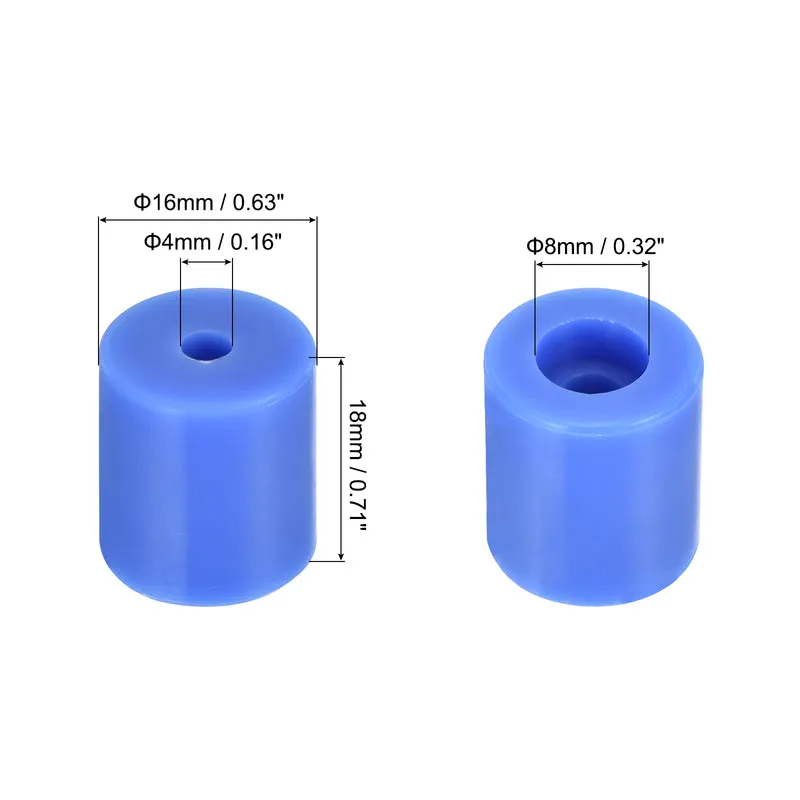 10Pcs Silicone Bed Mounts 3D Printer Heat Bed Silicone Leveling Column Silicone Buffer 18mm for 3D Printer Blue