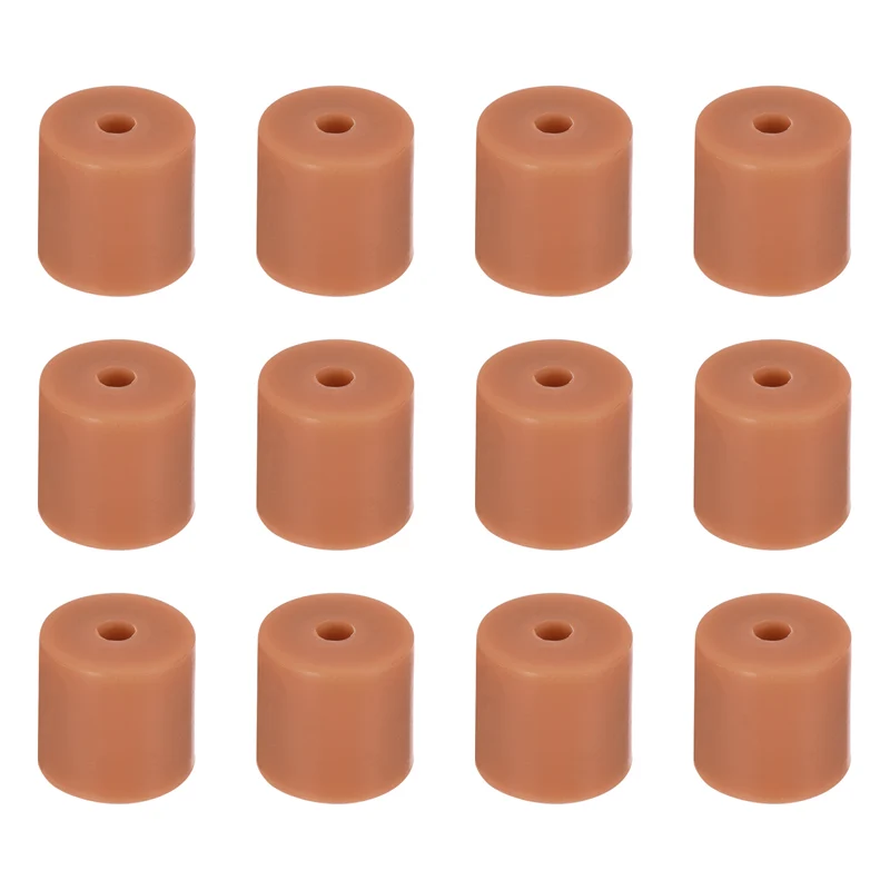 12Pcs Silicone Bed Mounts 3D Printer Heat Bed Silicone Leveling Column Silicone Buffer 16mm for 3D Printer Brown