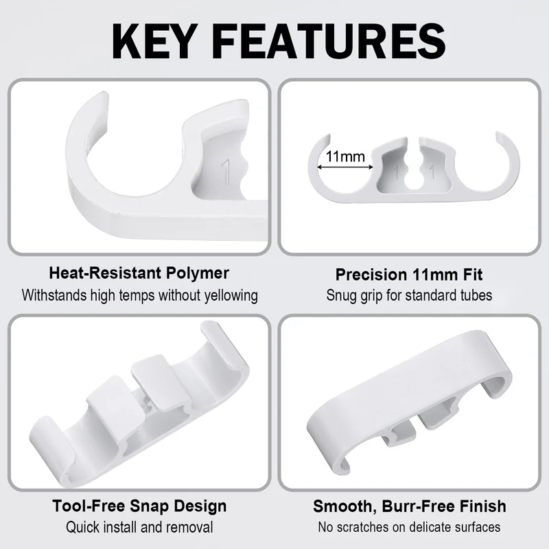 4Pcs 11mm CPU Liquid Coolers Tube Combs for Radiator, White