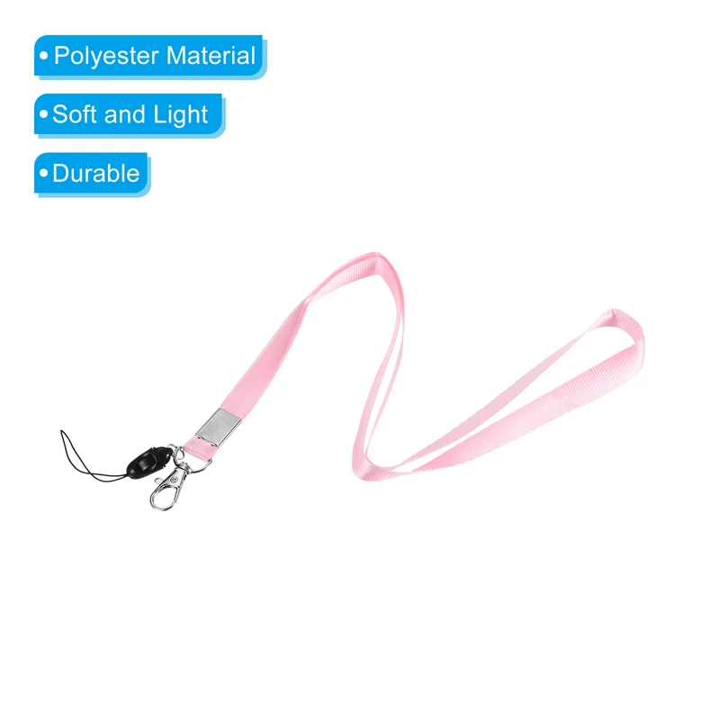 17" Neck Lanyards, 10 Pack Office Lanyard with Swivel Hook Clip Detachable Buckle for Name Tag Badge Holders ID Card Keys Phones, Pink