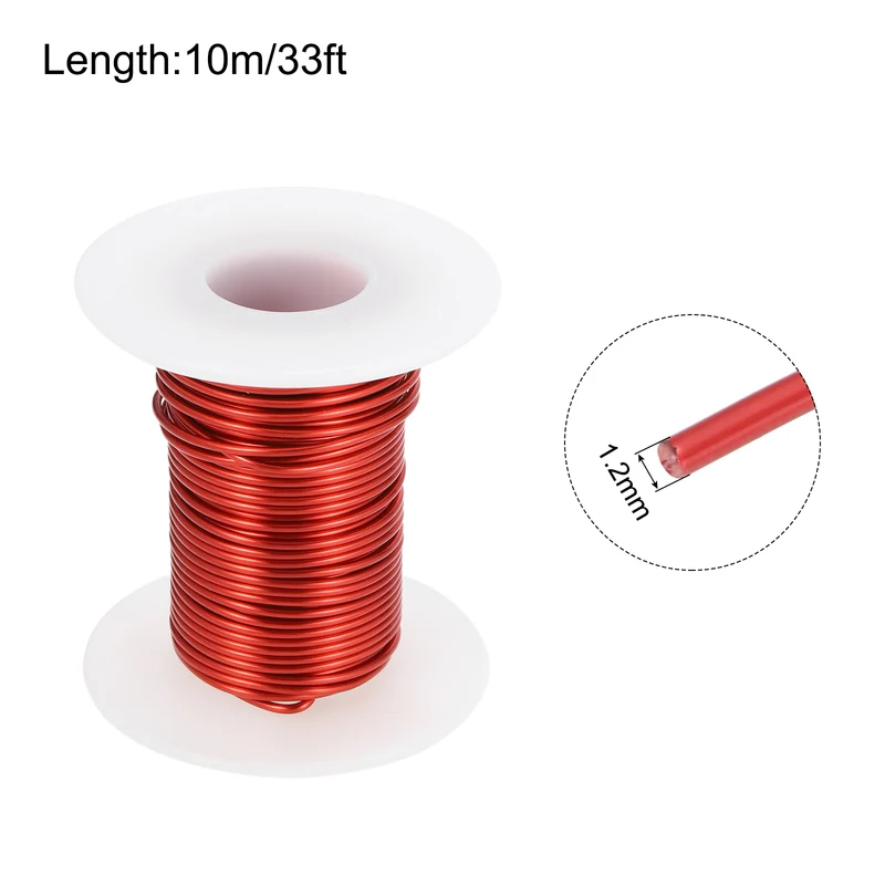 1.2mm Magnet Wire 33ft Enameled Magnet Winding Copper Wire 100g,Red