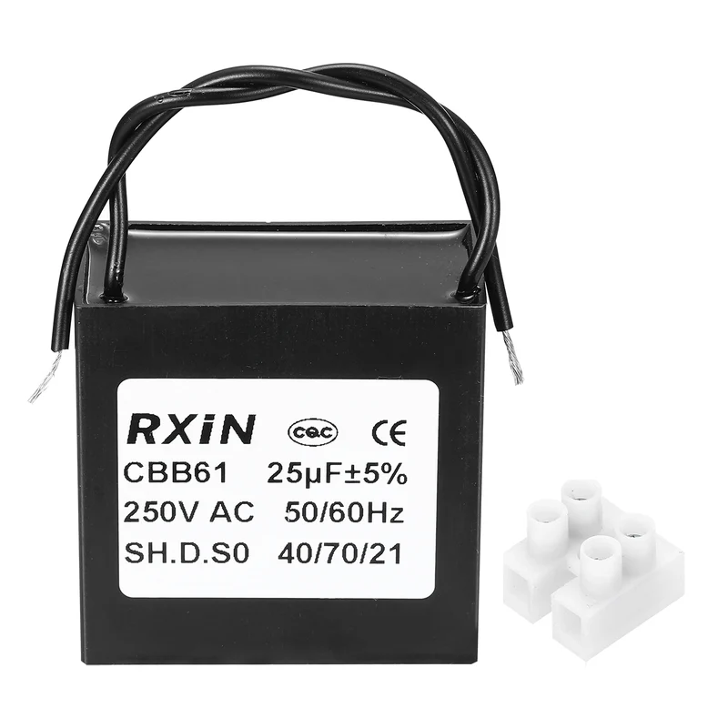 CBB61 Capacitor, 25uF 450V Plastic Ceiling Fan Capacitor