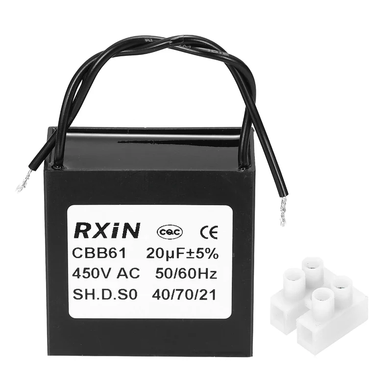CBB61 Capacitor, 20uF 450V Plastic Ceiling Fan Capacitor
