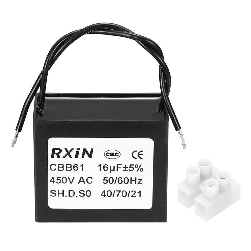 CBB61 Capacitor, 16uF 450V Plastic Ceiling Fan Capacitor
